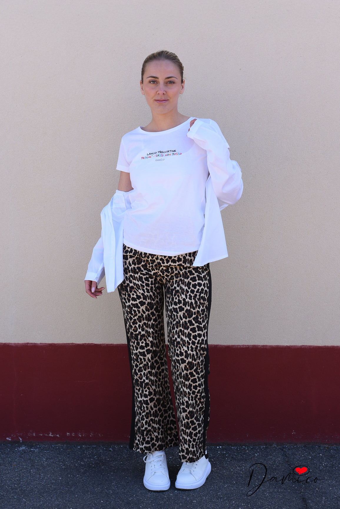 T-Shirt bianca stampata