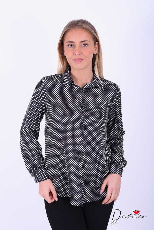 Camicia satinata a pois