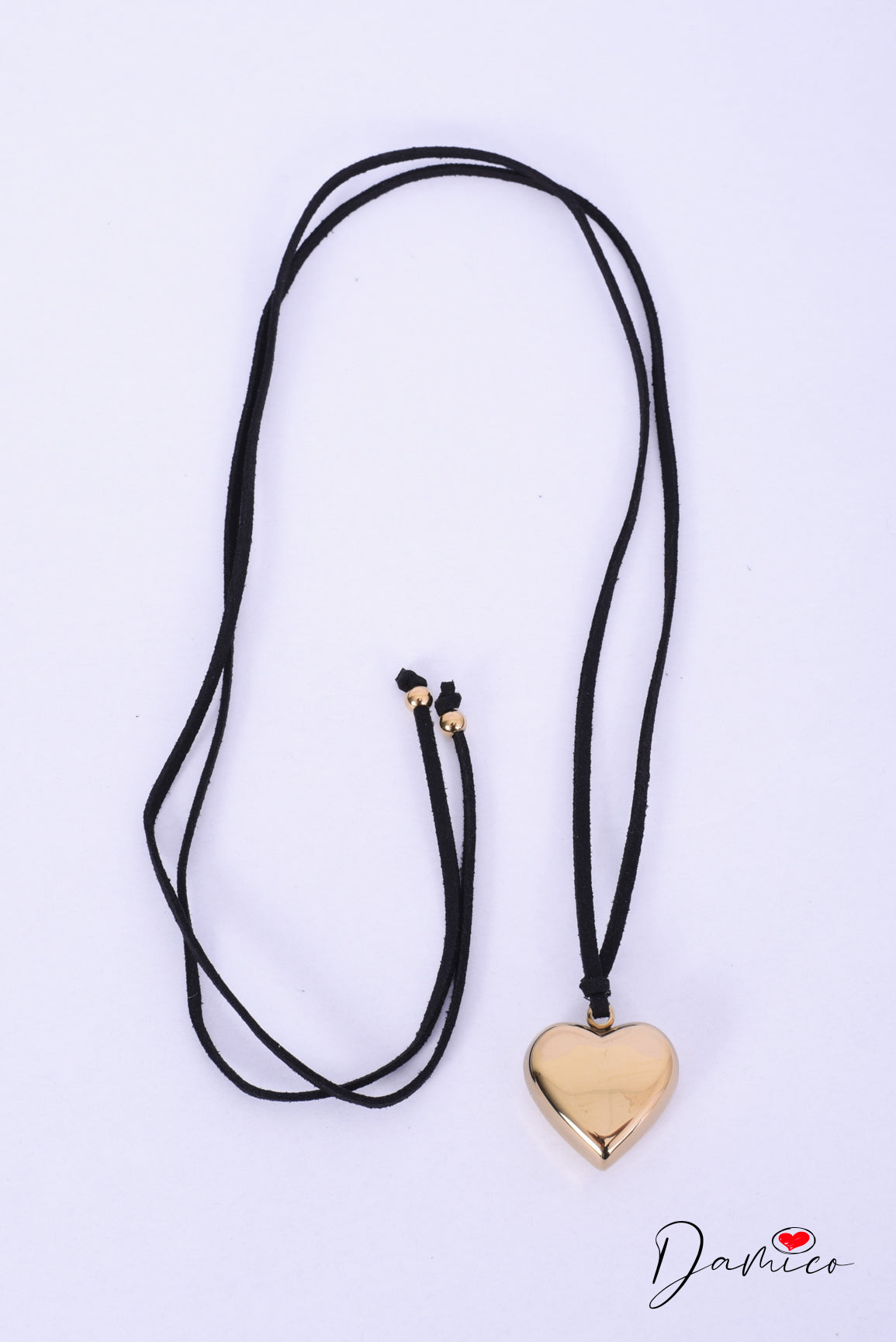 Collana filo suede e cuoricino