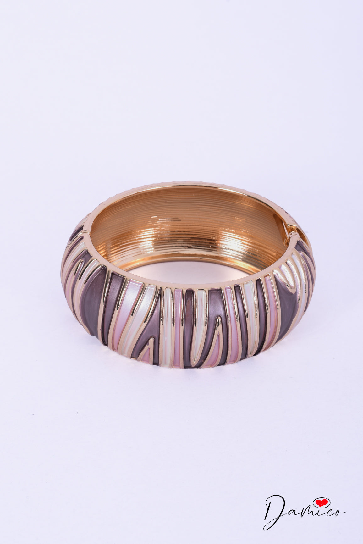 Bracciale a molla wavy ribbed