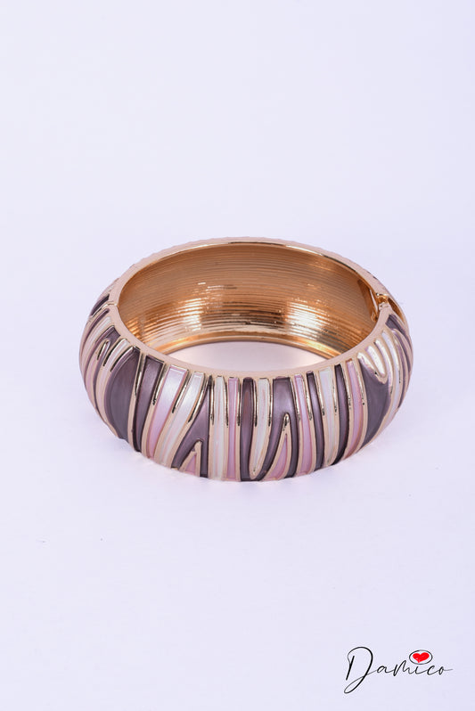 Bracciale a molla wavy ribbed