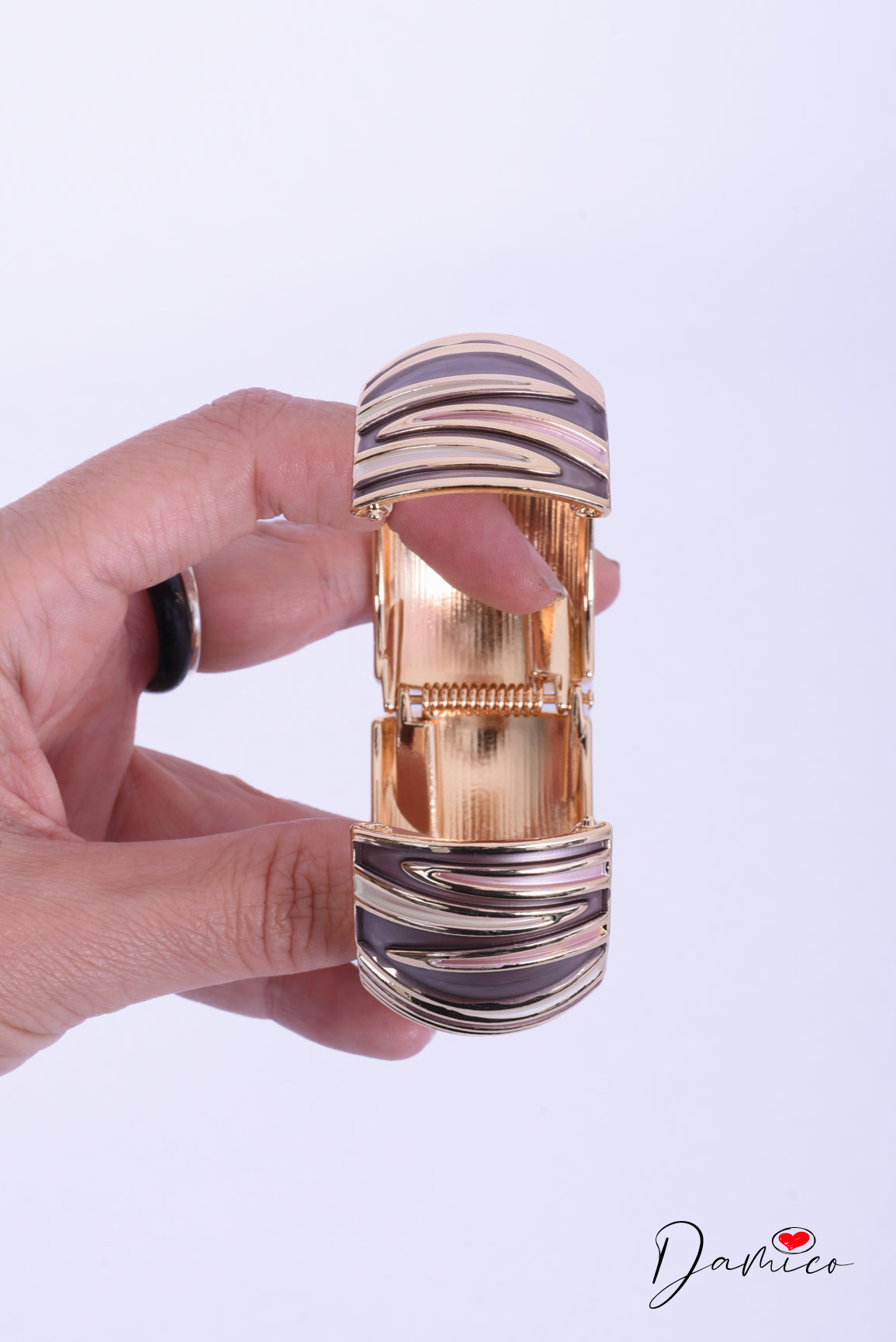 Bracciale a molla wavy ribbed