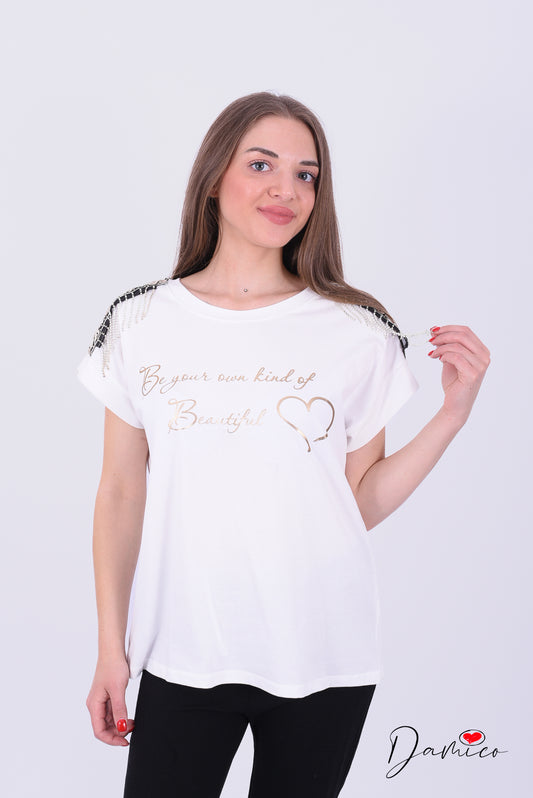 T-shirt frange glitter