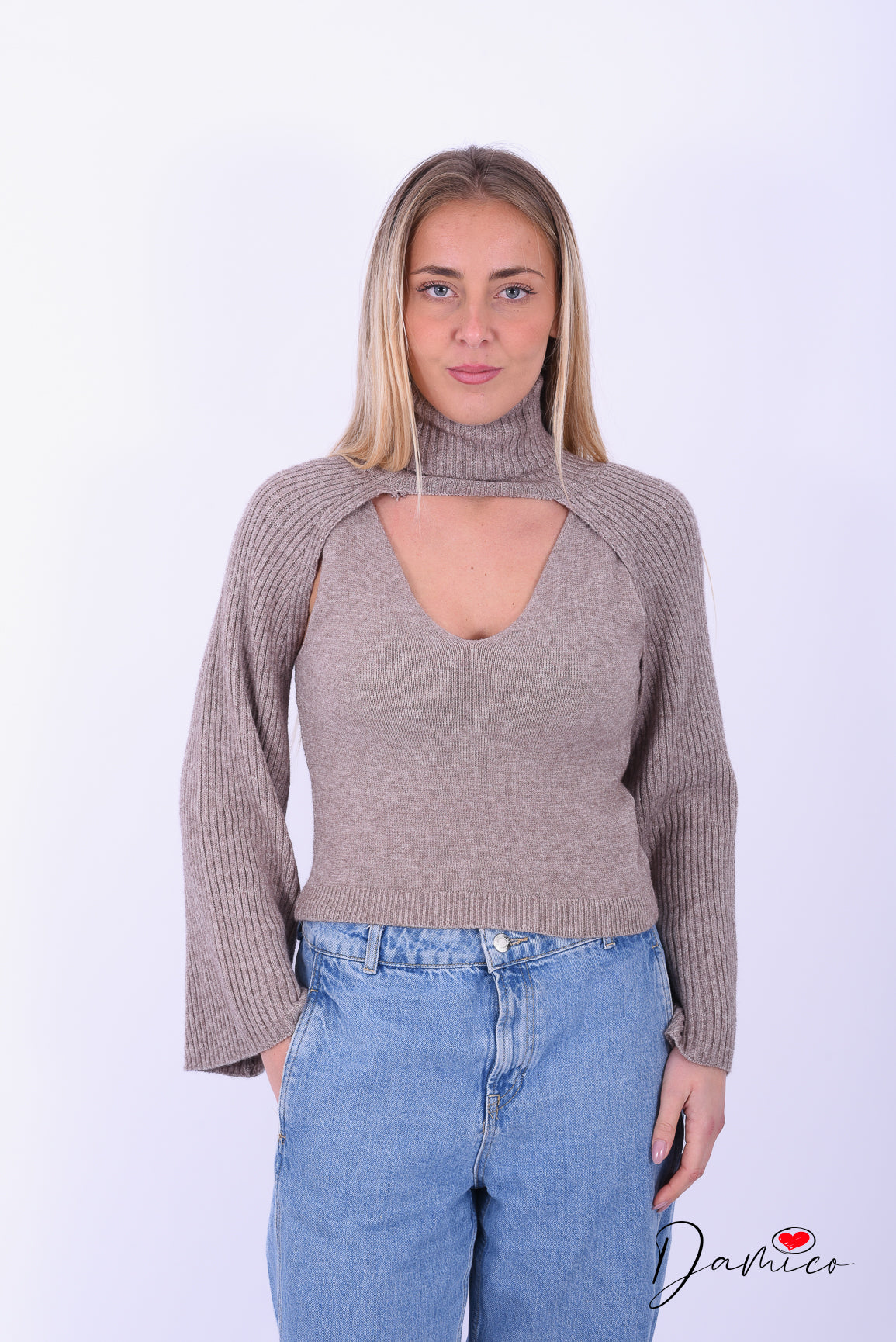 Twinset con dolcevita