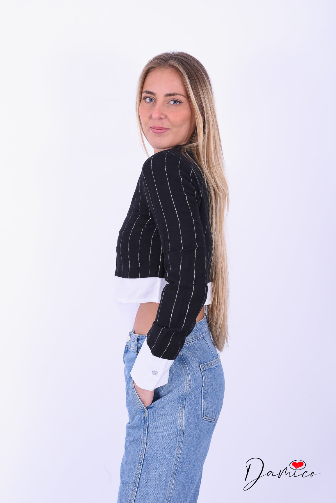 Maglia gessata laminata