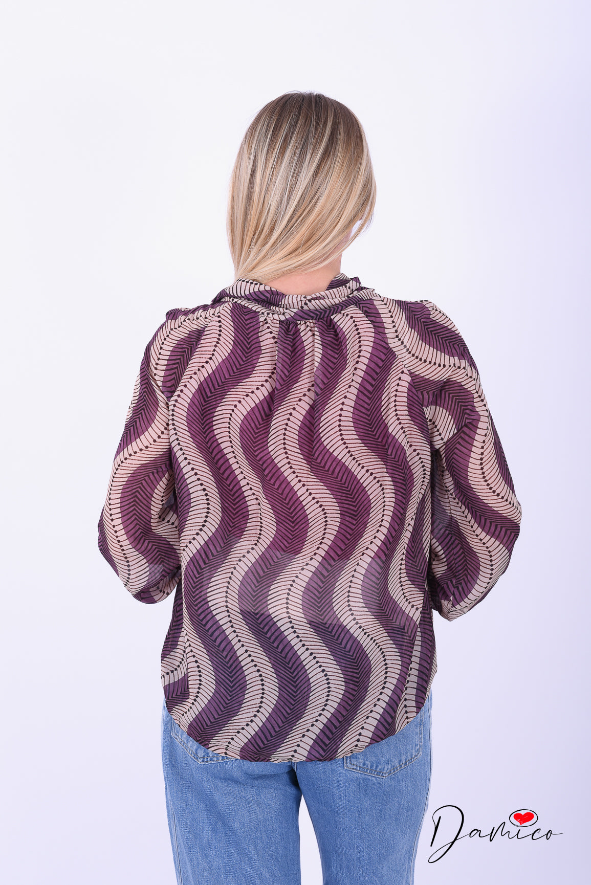 Blusa fiocco al collo