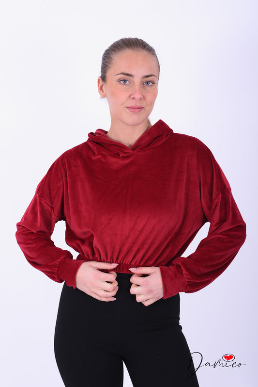 Felpa ciniglia con cappuccio