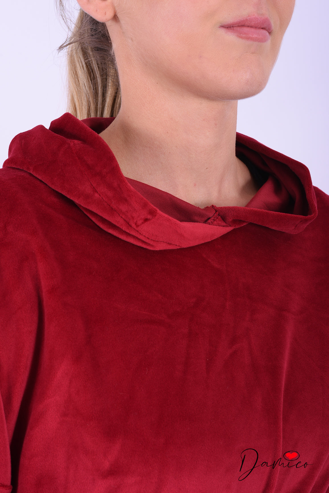 Felpa ciniglia con cappuccio