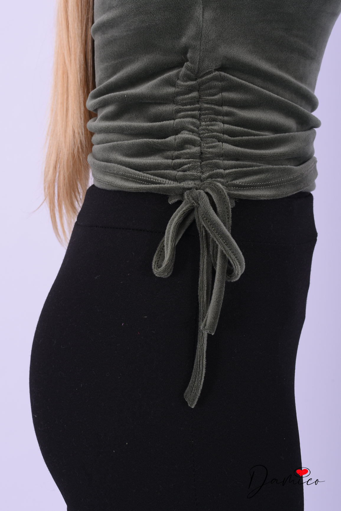 Maglia ciniglia maniche arricciate