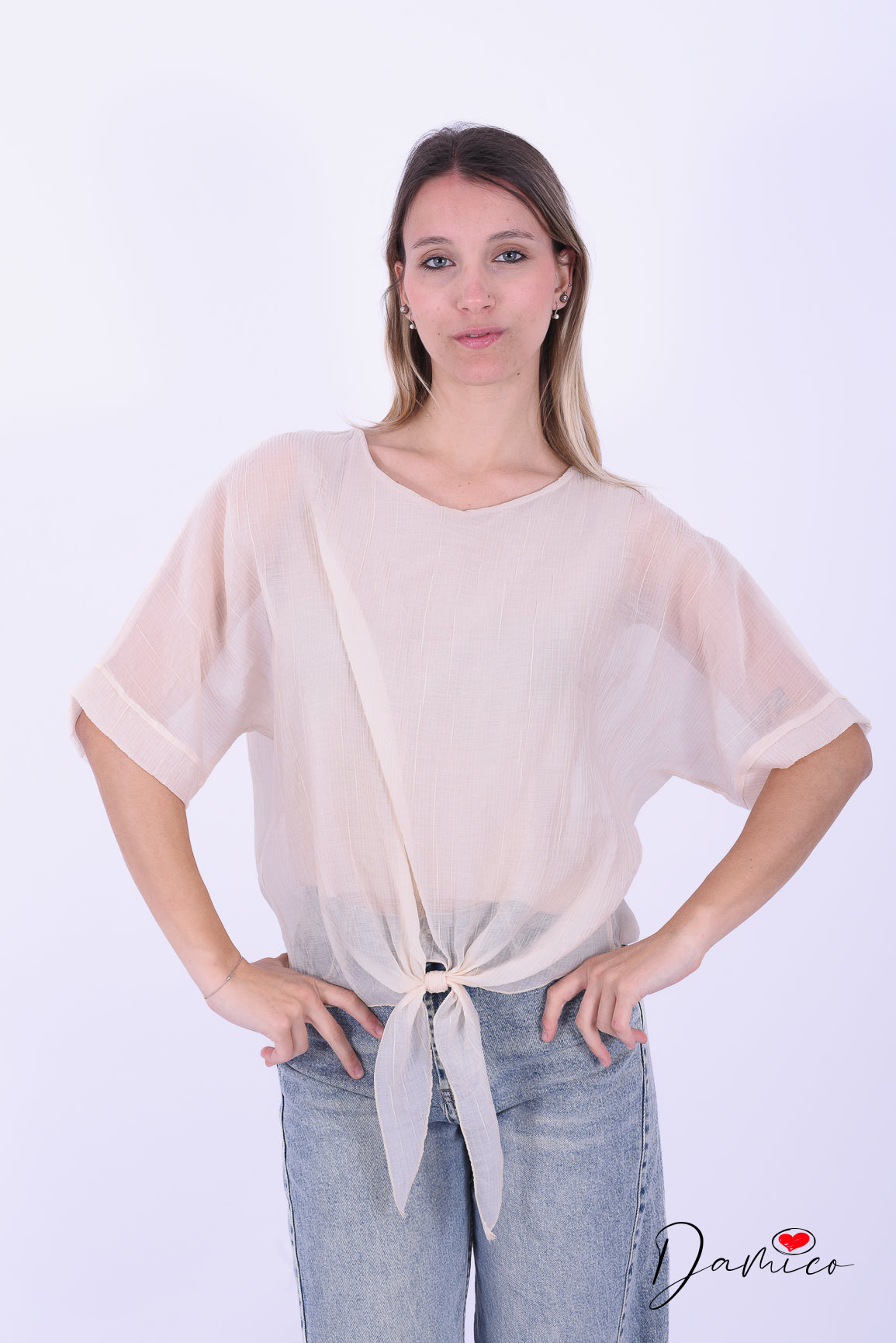 Blusa pipistrello rigata