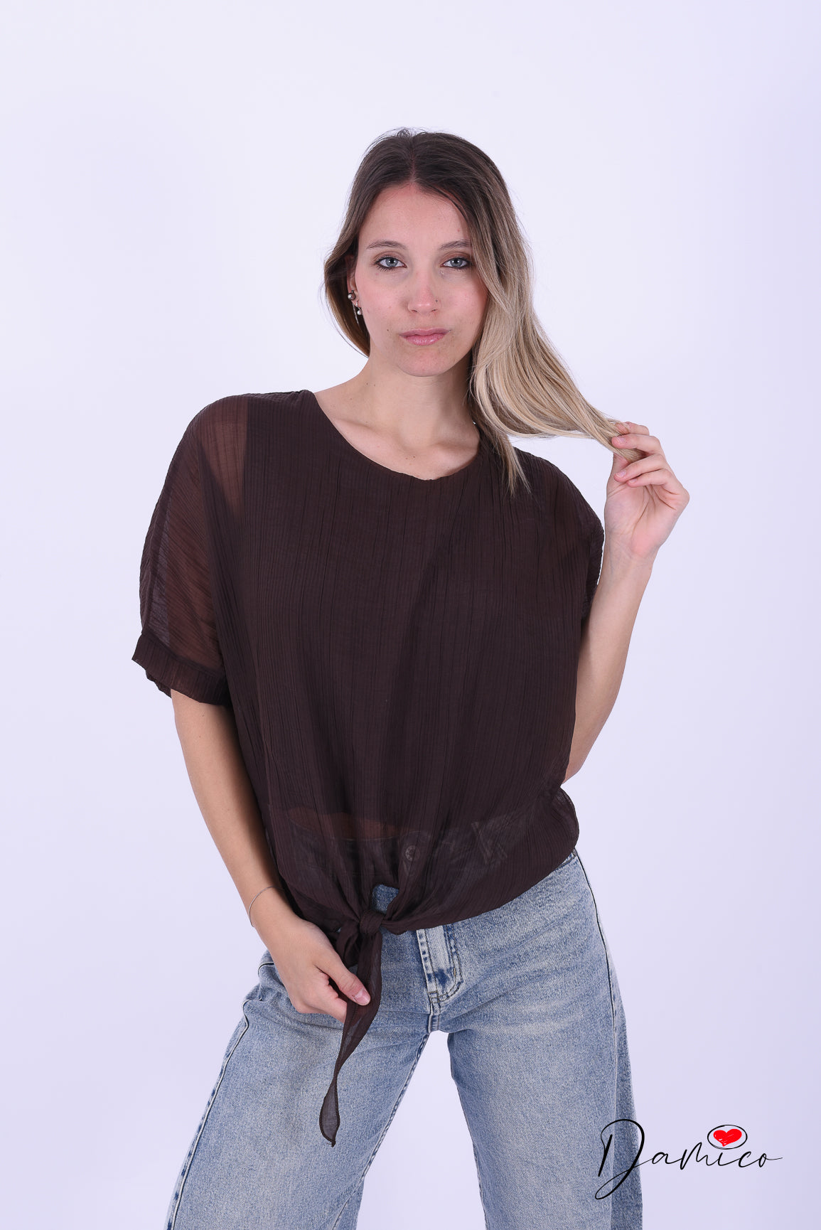 Blusa pipistrello rigata
