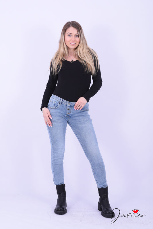 Jeans skinny tre bottoni