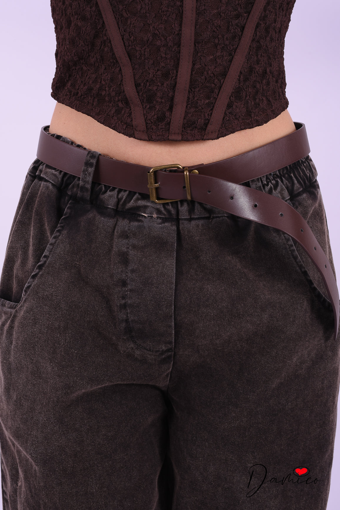 Pantalone mom elastico