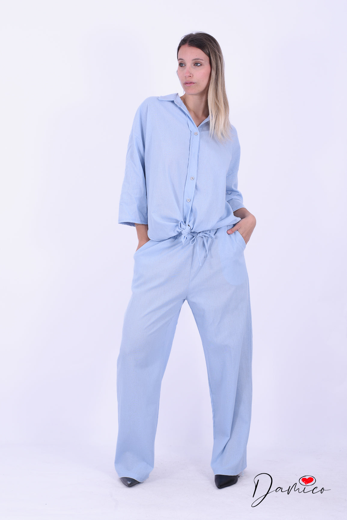 Coordinato camicia svasata e pantaloni