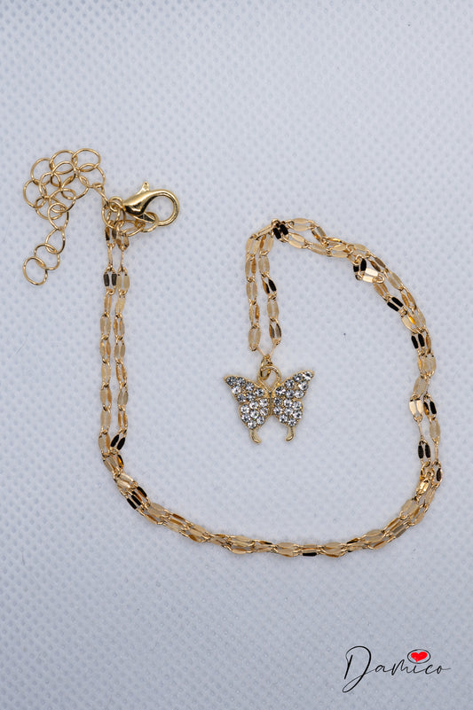 Collana farfalla glitter