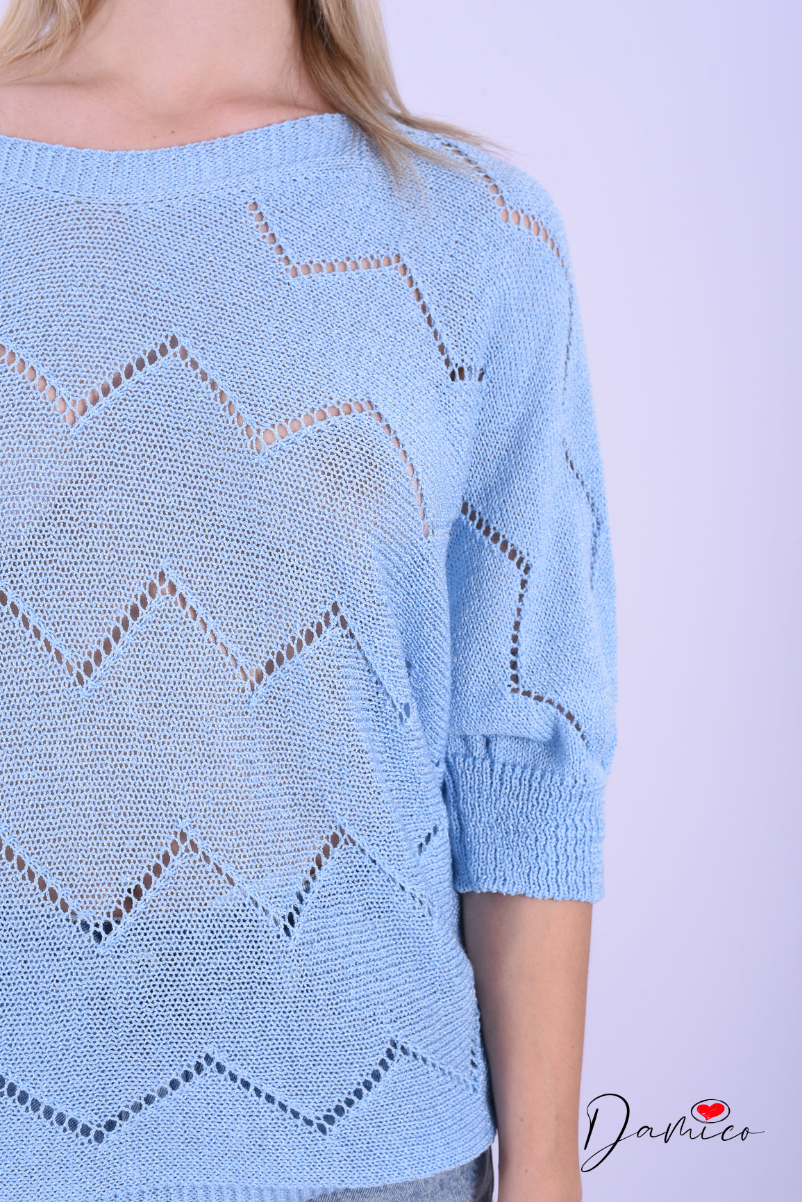 Maglia traforati zigzag