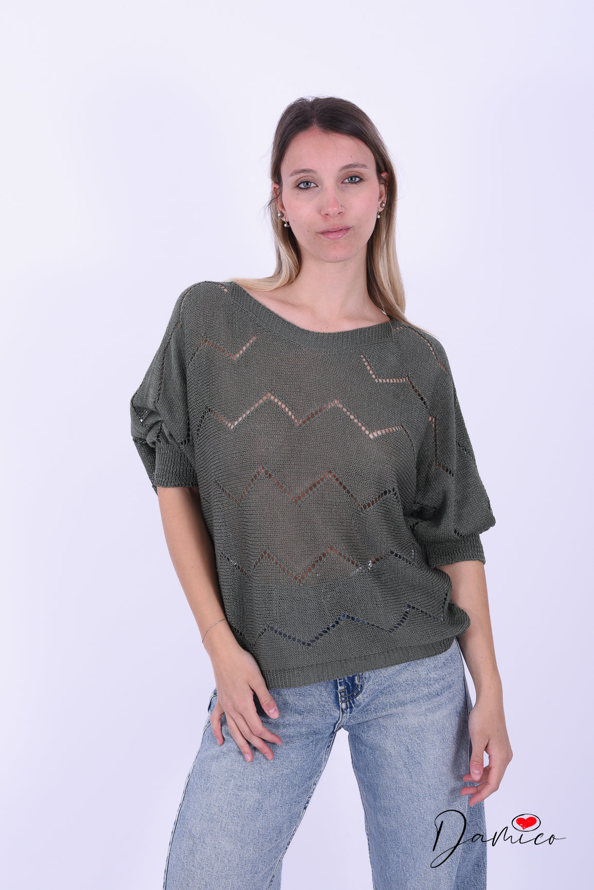 Maglia traforati zigzag