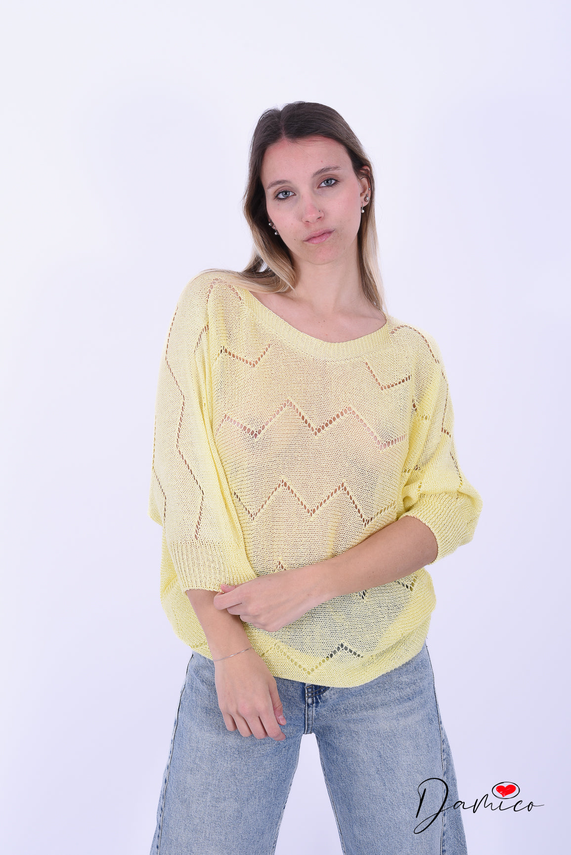 Maglia traforati zigzag