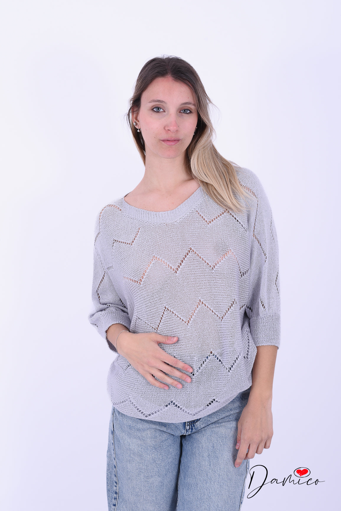 Maglia traforati zigzag
