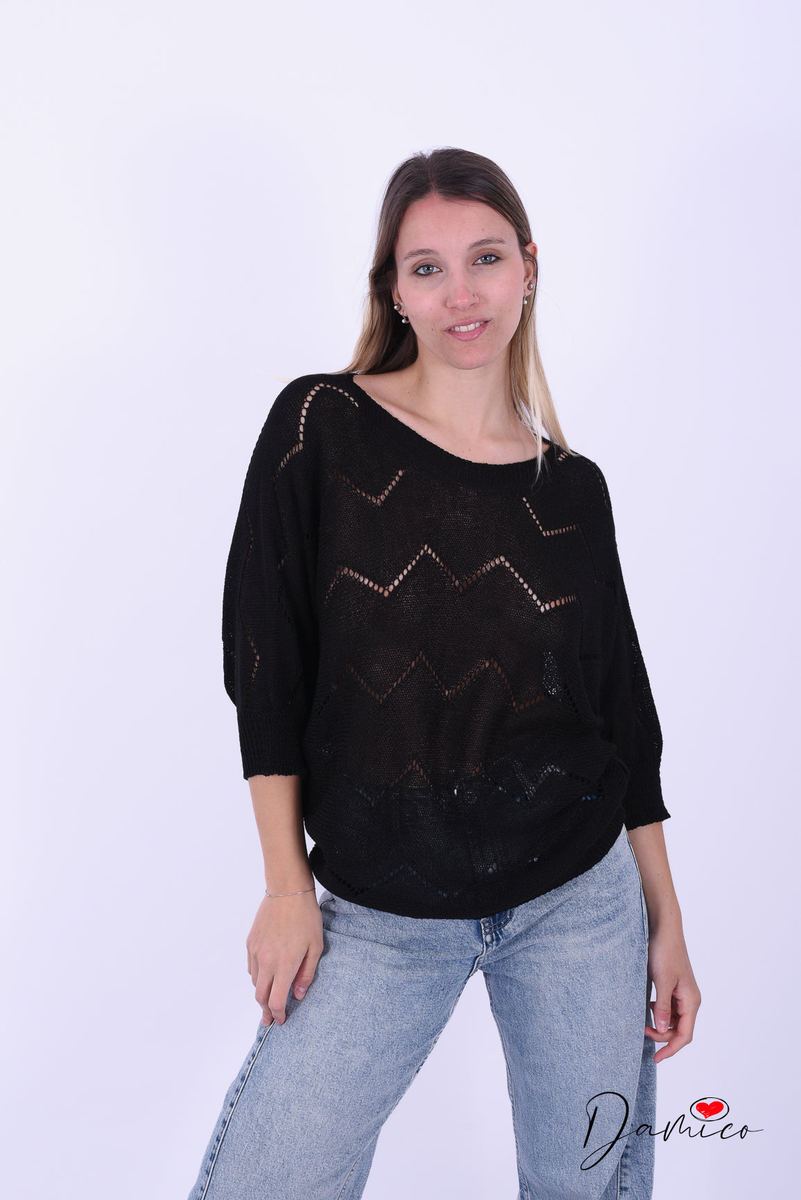 Maglia traforati zigzag