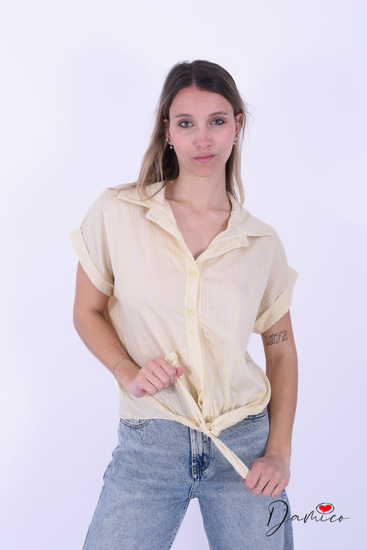 Camicia mc a righe nodo