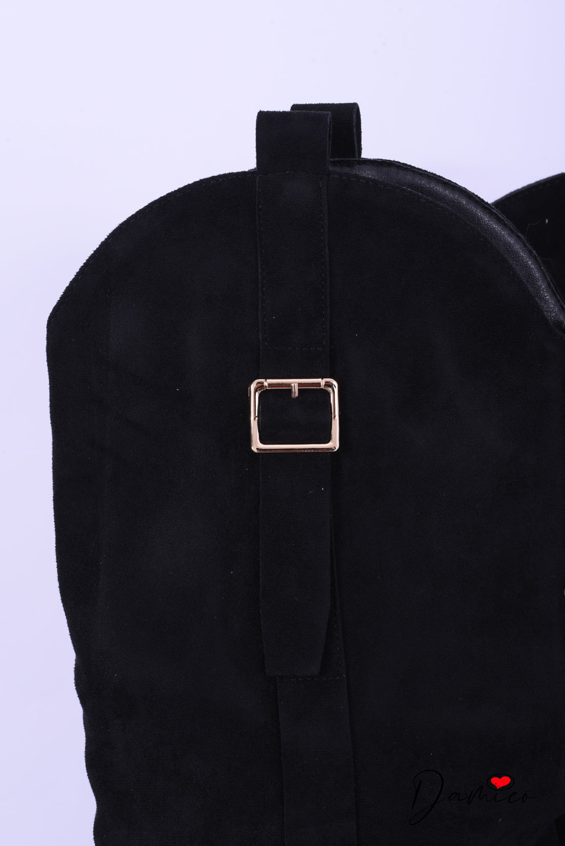 Stivali suede risvoltone con fibbia