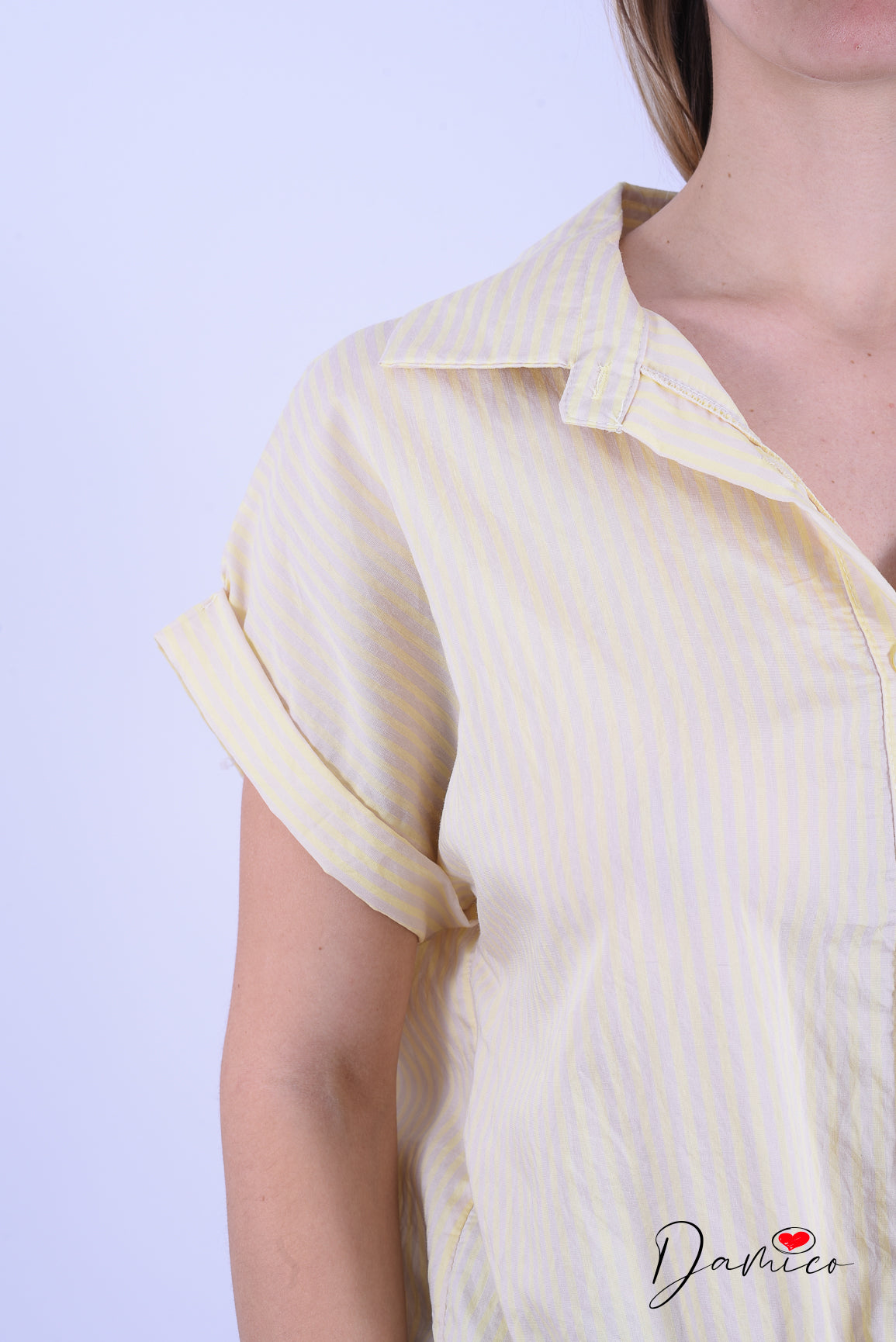 Camicia mc a righe nodo