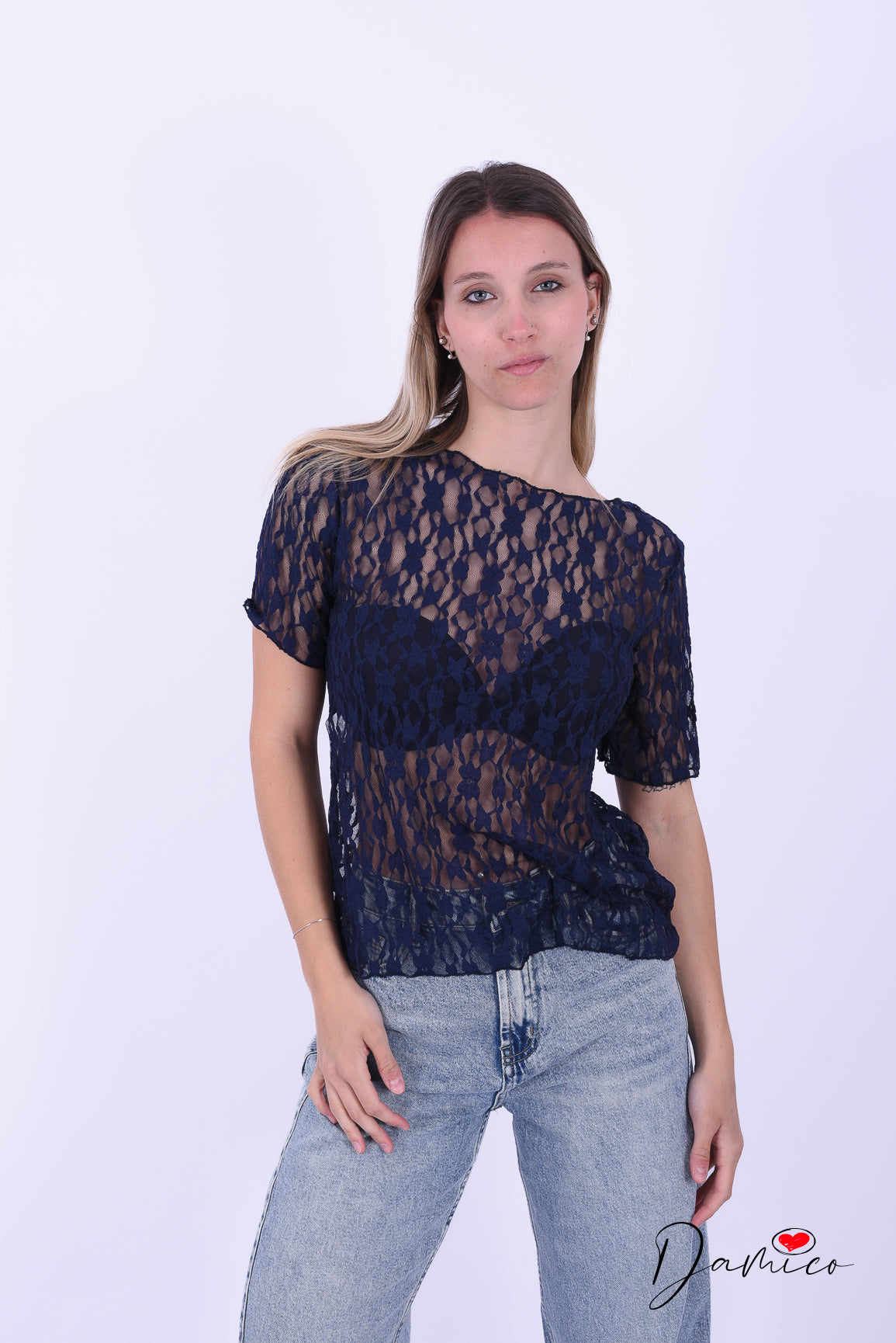 T-shirt in pizzo bubble