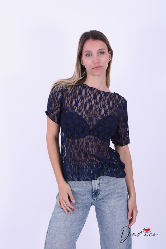 T-shirt in pizzo bubble