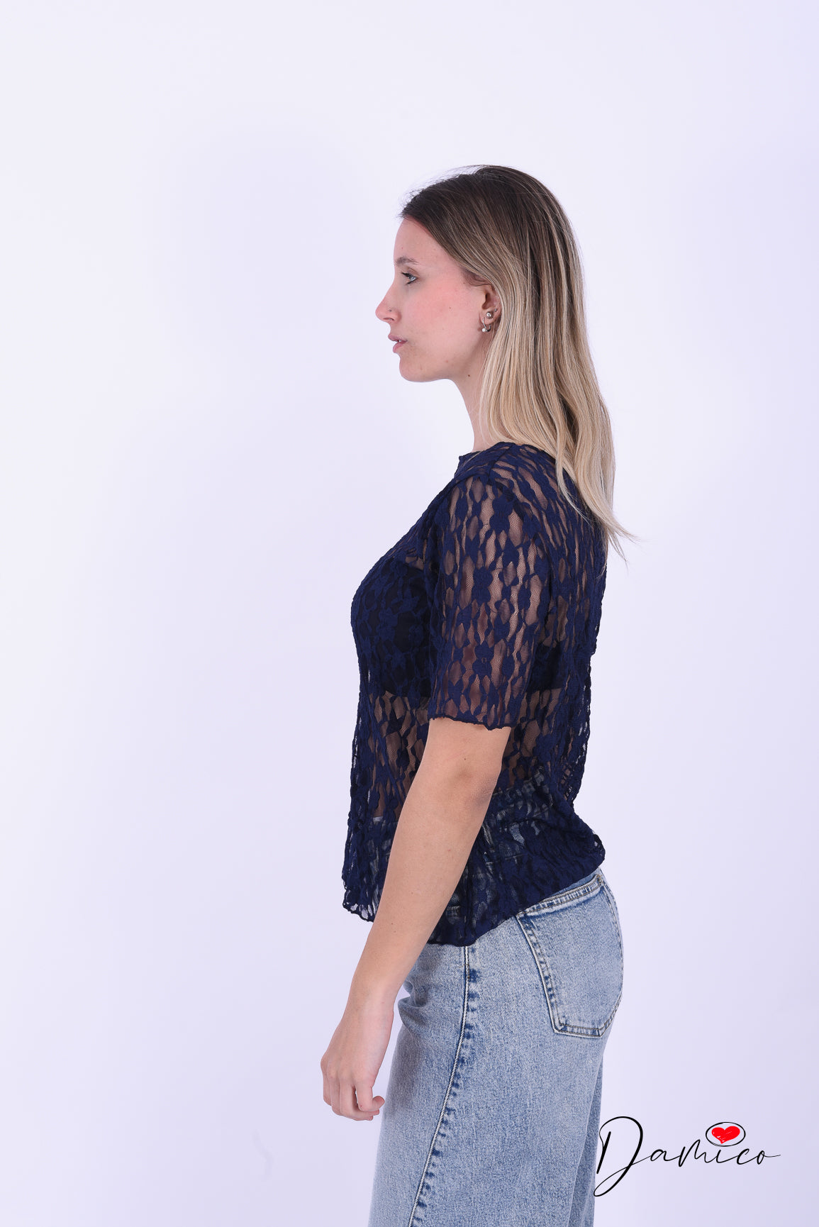 T-shirt in pizzo bubble