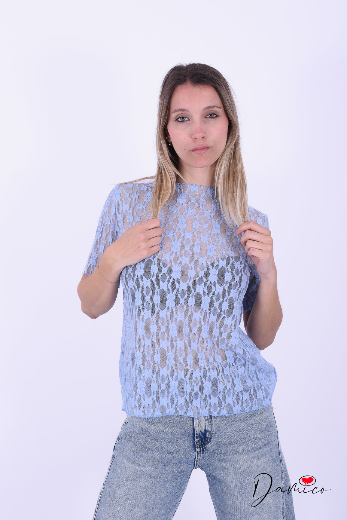 T-shirt in pizzo bubble