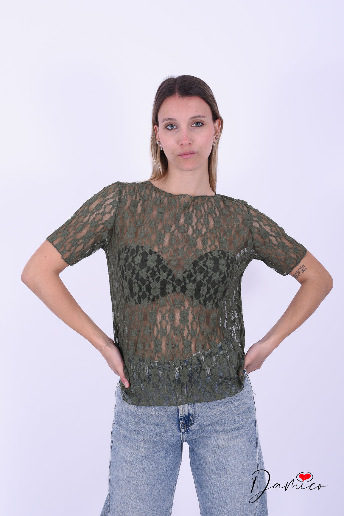 T-shirt in pizzo bubble