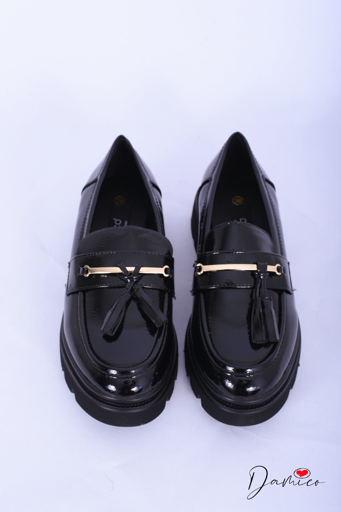 Mocassino vernice dettaglio laminato
