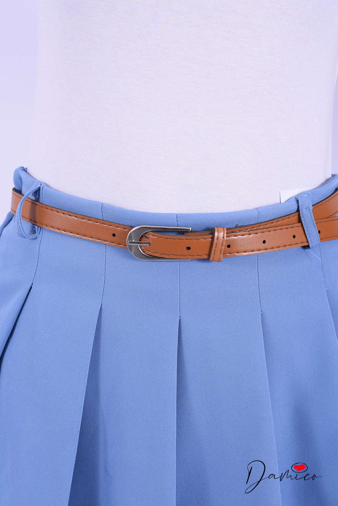 Gonna pantaloncino pieghe e cinturina