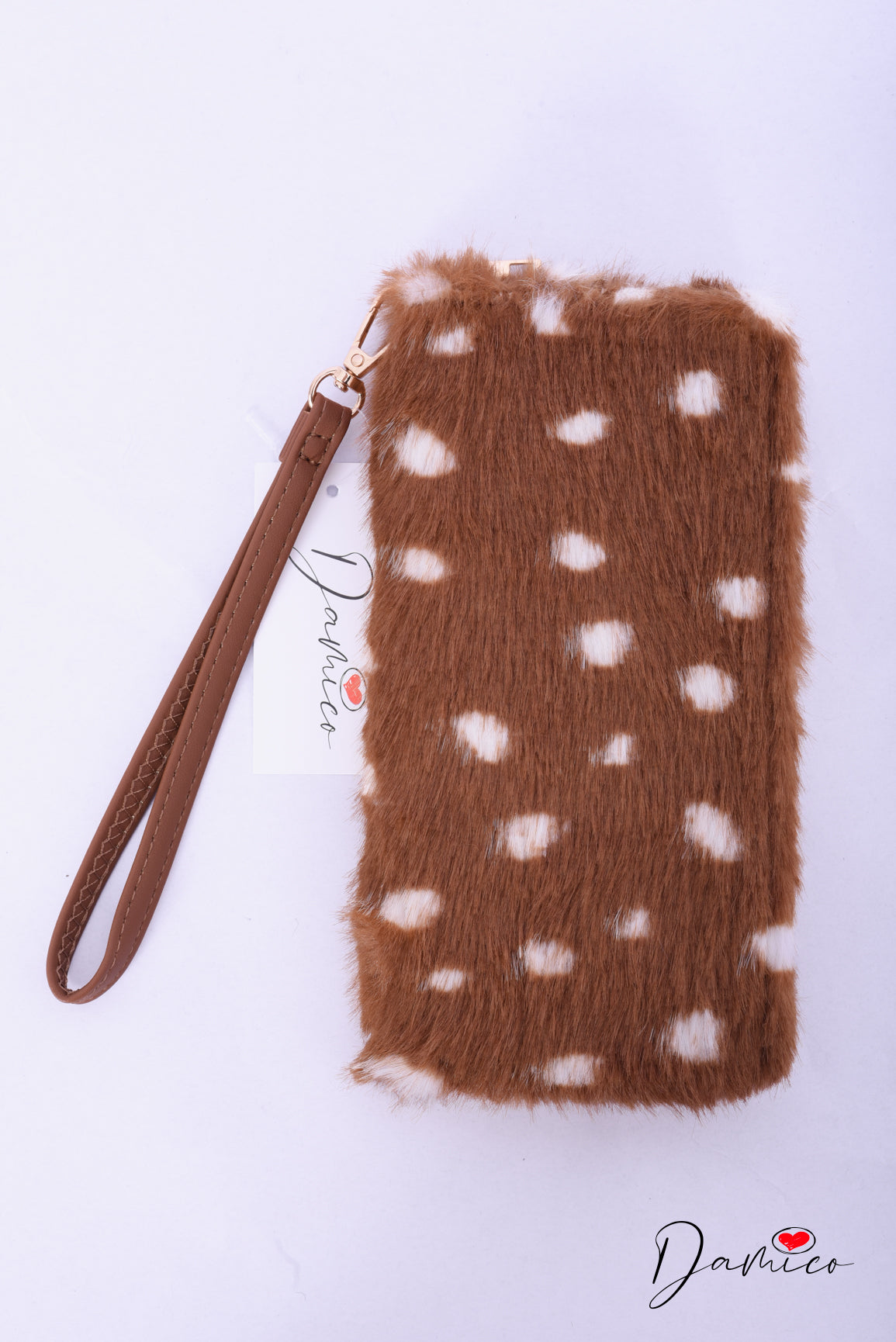 Portafoglio zip peluche animalier