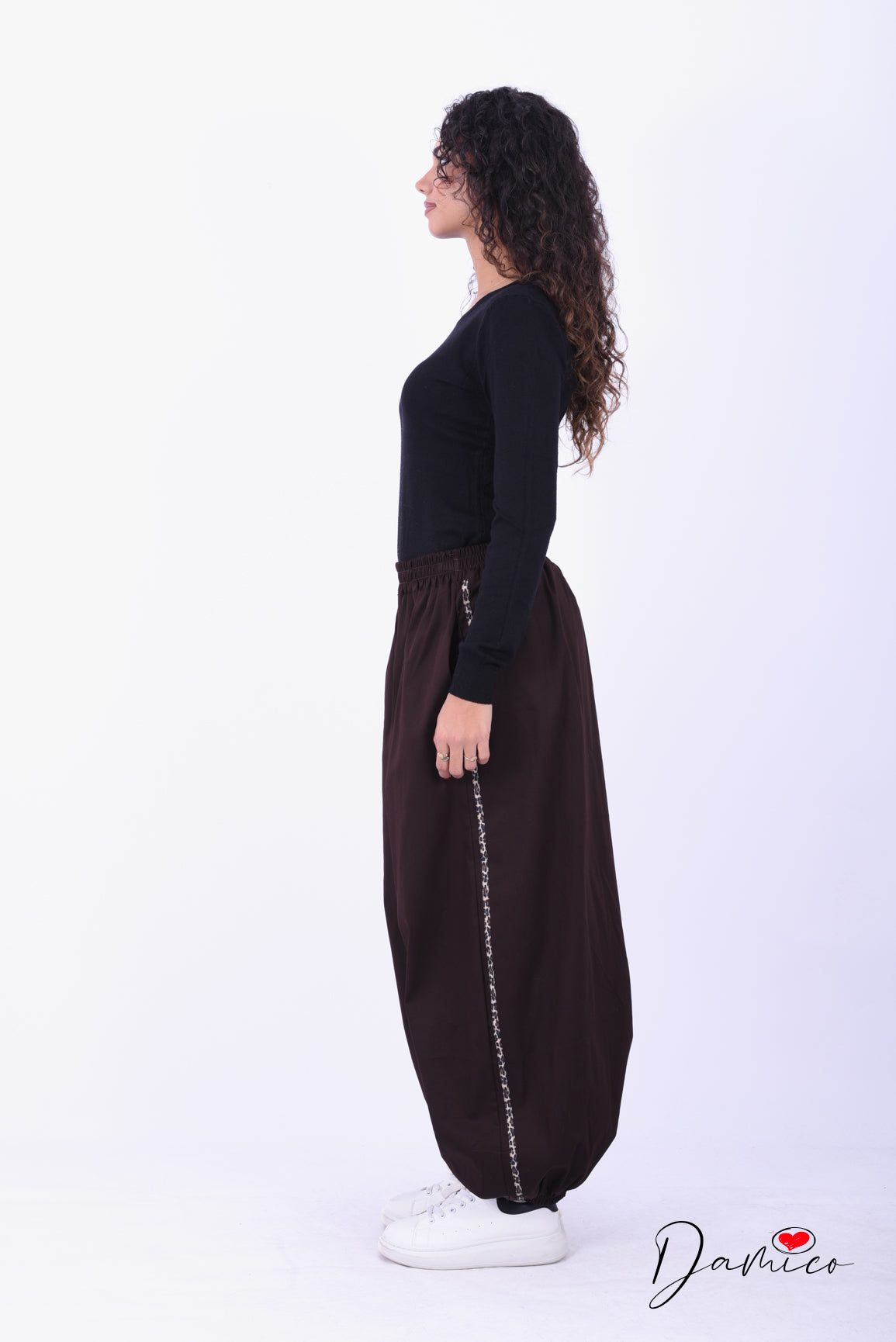 Pantaloni cotone bandina leo