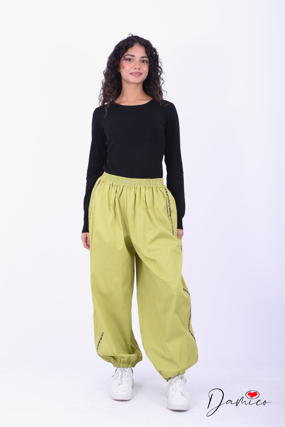 Pantaloni cotone bandina leo