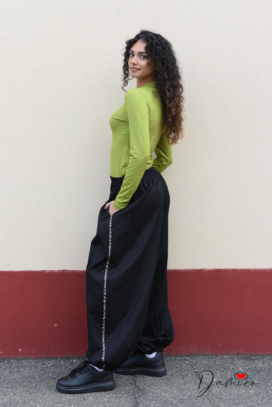Pantaloni cotone bandina leo