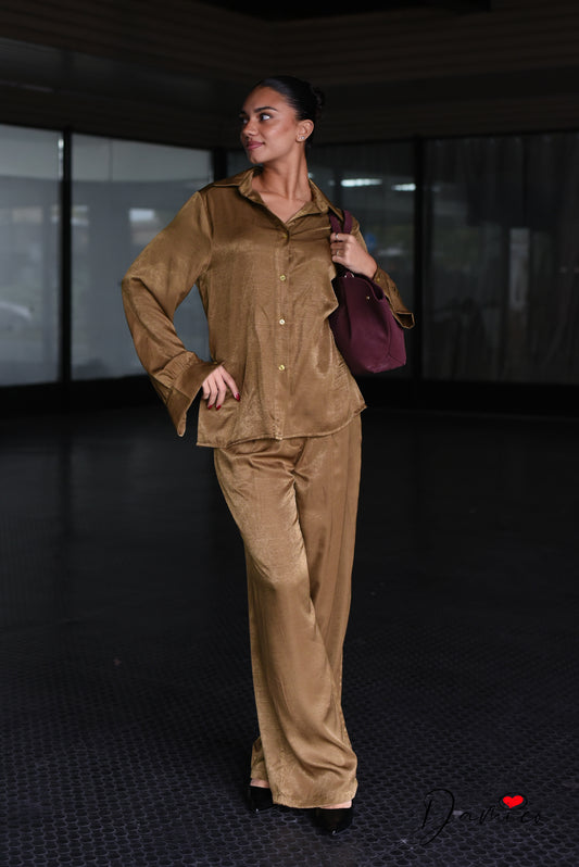 Camicia regular satinata