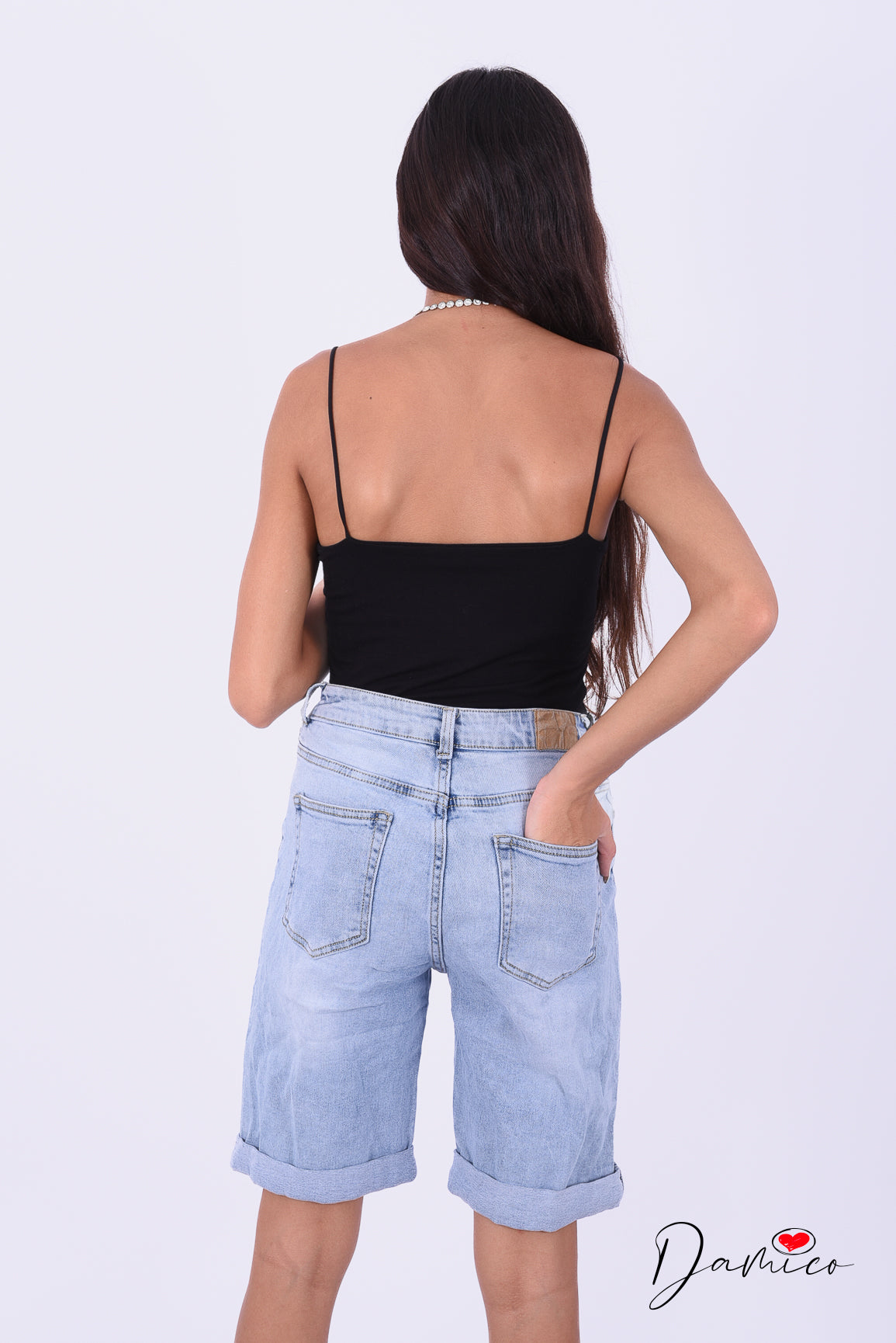 Bermuda jeans aderente