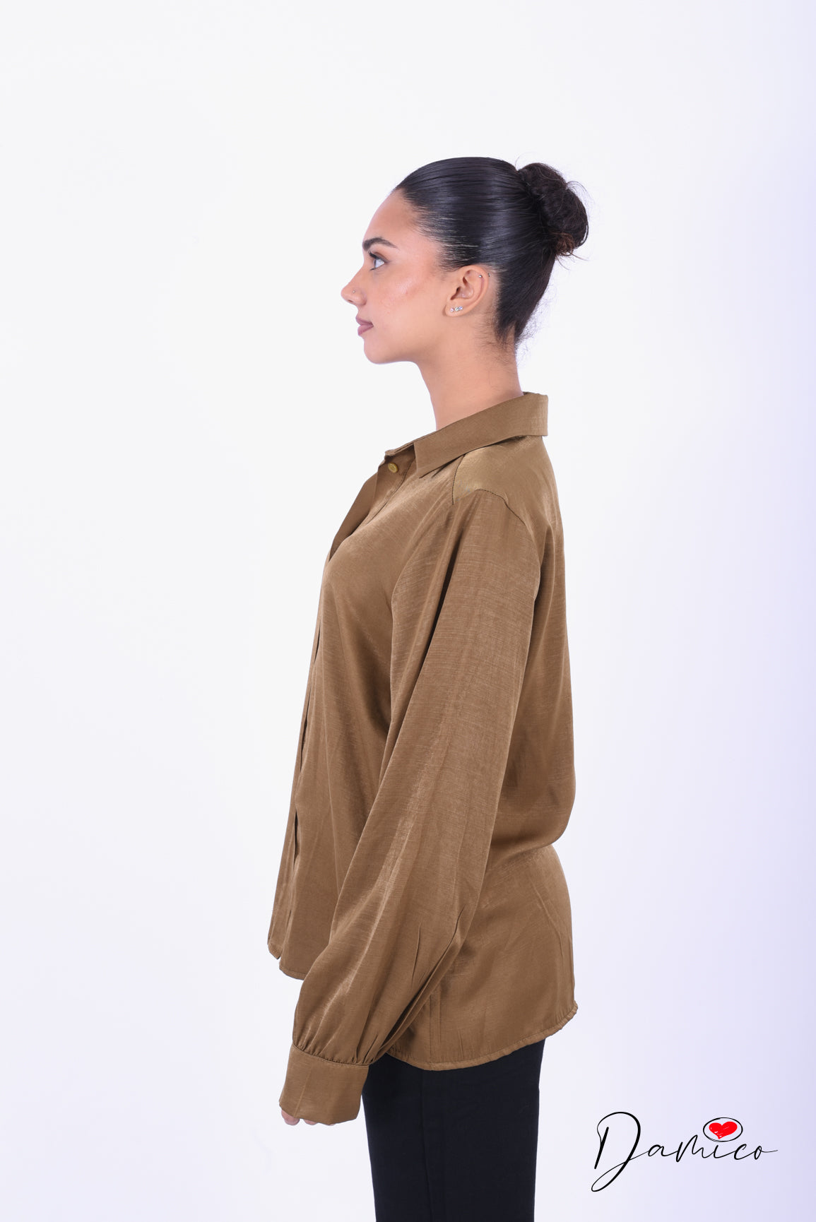 Camicia regular satinata