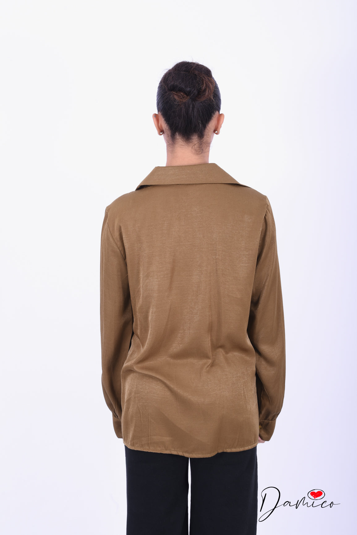 Camicia regular satinata