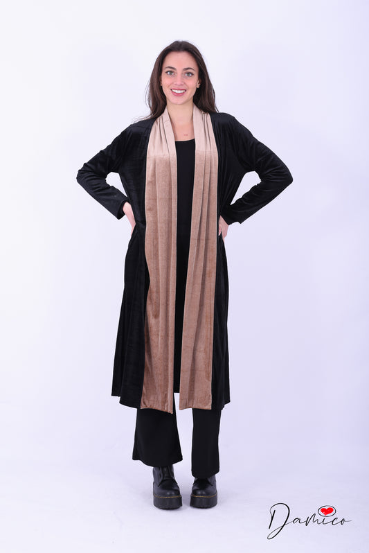 Cardigan lungo bicolore