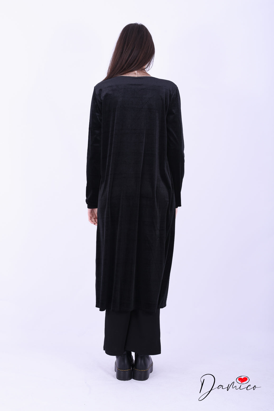 Cardigan lungo bicolore