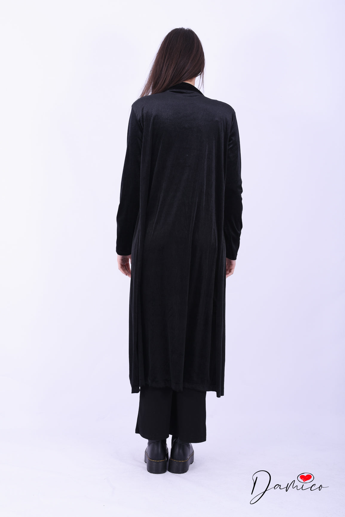 Cardigan lungo collo rever