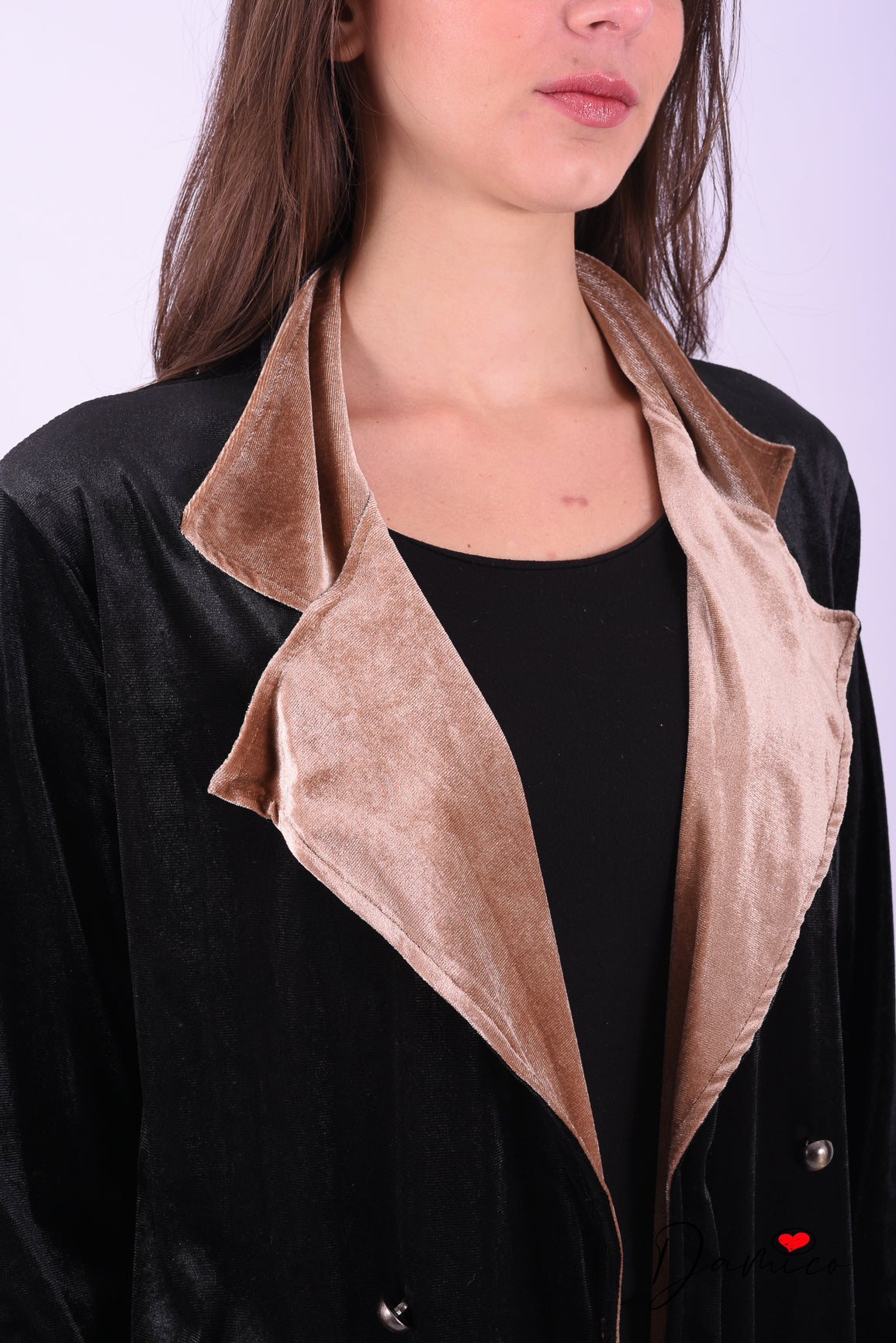 Cardigan lungo collo rever