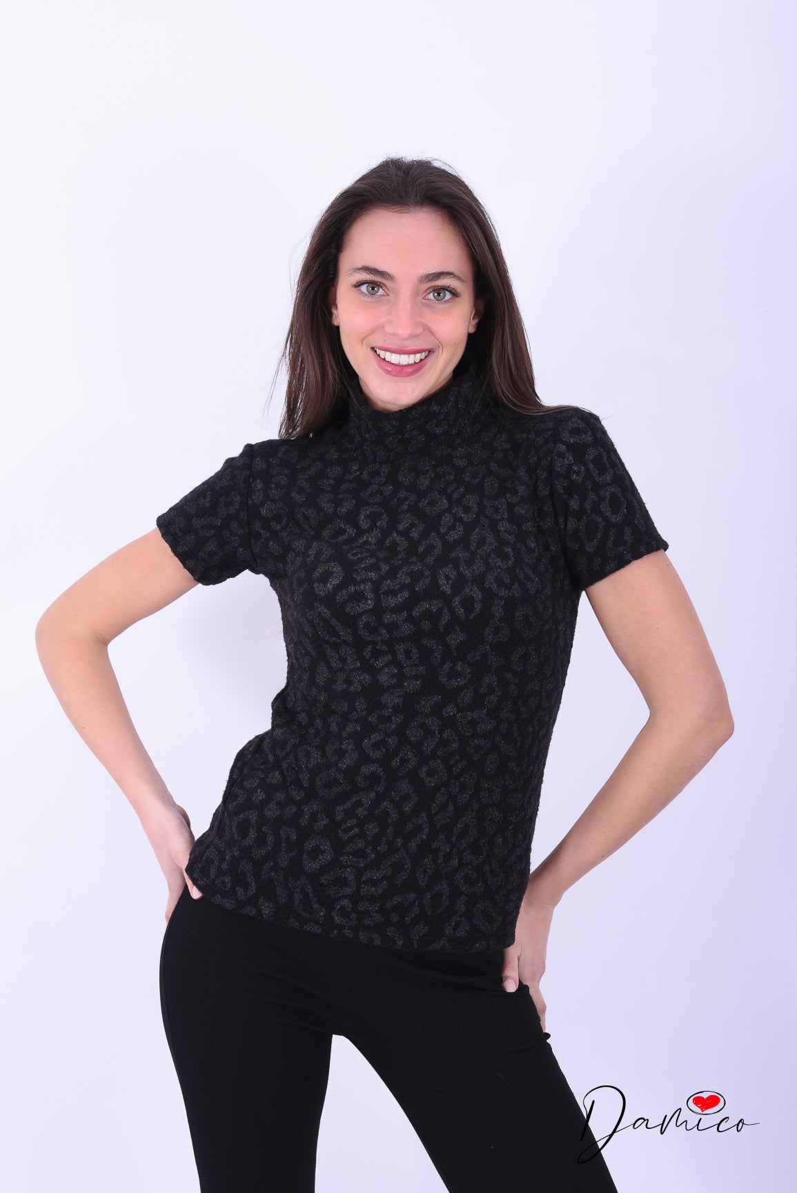 T-shirt leopardata