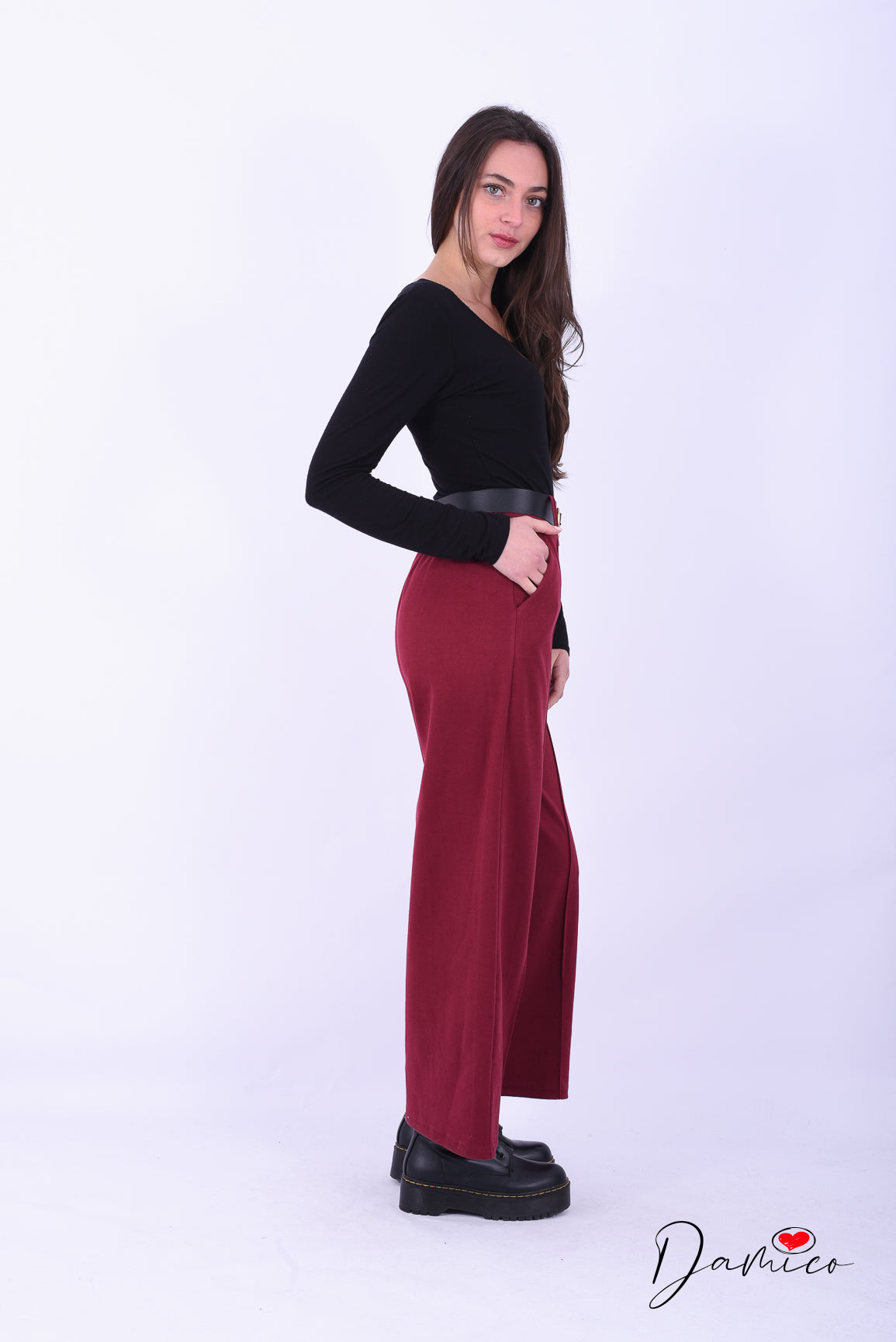 Panta palazzo cucitura frontale