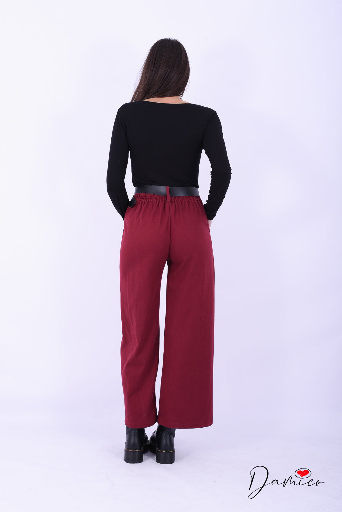 Panta palazzo cucitura frontale