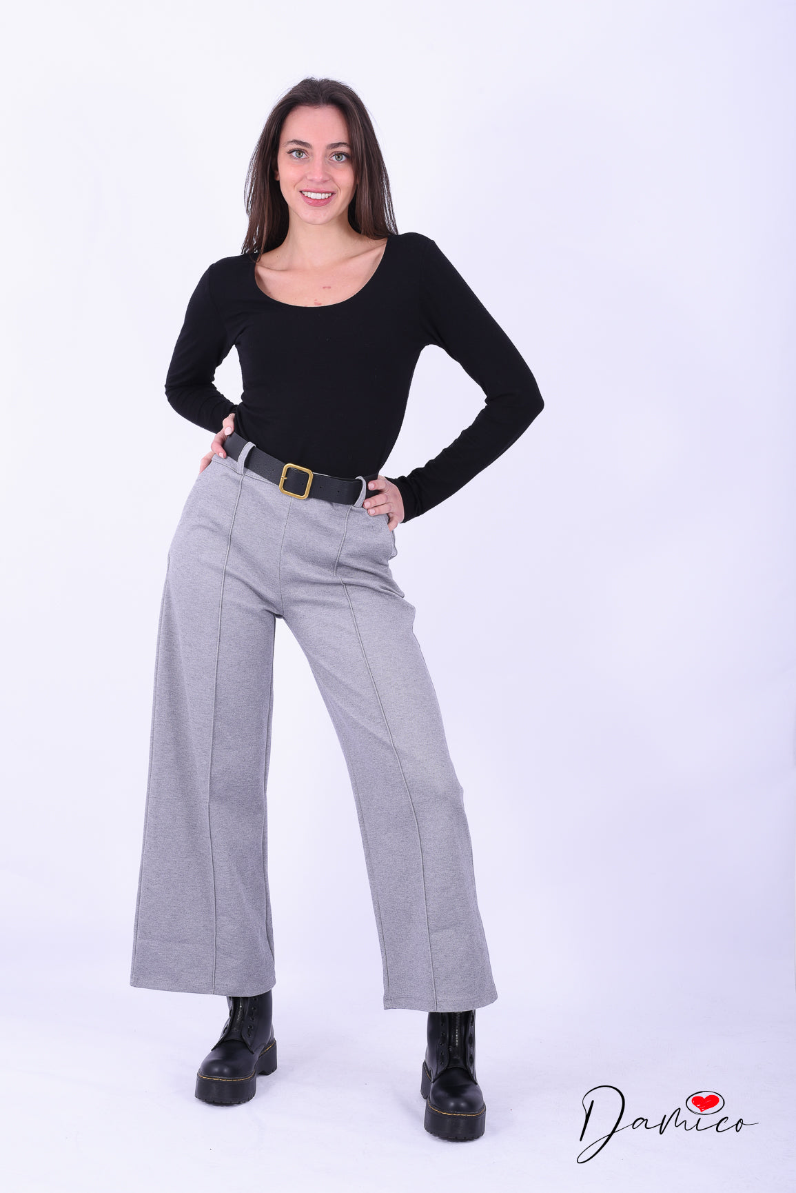 Panta palazzo cucitura frontale